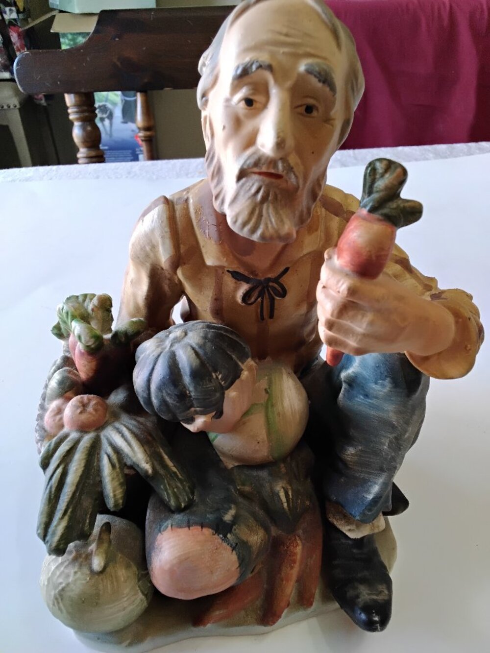 Vintage Norleans Japan Old Man & Child Ceramic Figurine